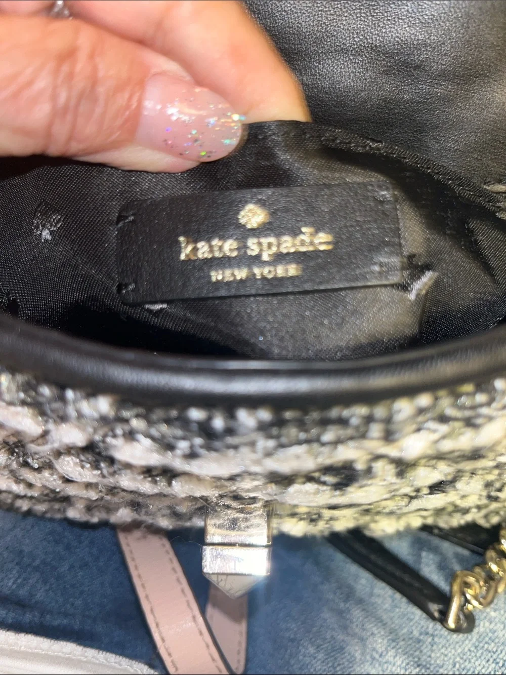 EUC Authentic Kate Spade Natalia Tweed Flap Handbag/Crossbody.